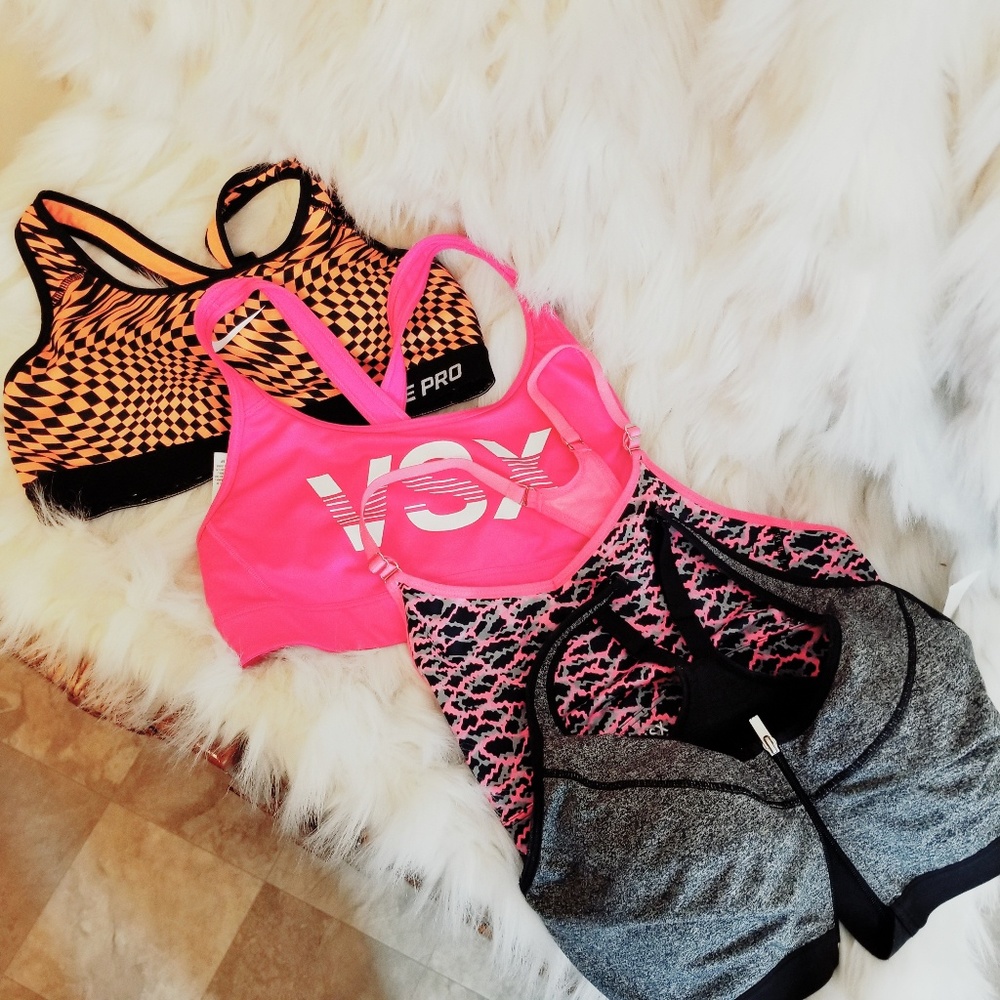 3 Sports Bras - VSX Victoria's Secret and Nike